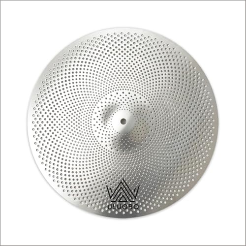 ULUOBO Platillo de choque de bajo volumen de 17 pulgadas, platillo silencioso para práctica (plateado)