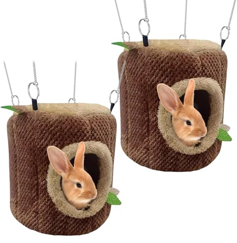 Meerschweinchen Höhle 2 Stück, Meerschweinchen Hängematte Kleintierbetten Versteck Winter Höhle Nagetiere Kuschelsack Hamster Höhlenbetten Zubehör für Zwergkaninchen Frettchen Ratten Igel Chinchilla