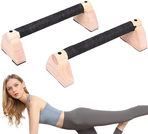 Supporto per flessioni da allenamento, barre robuste, parallele con manico in legno, attrezzatura fitness con impugnatura ergonomica per allenamento della, esercizi di petto e braccia a casa o