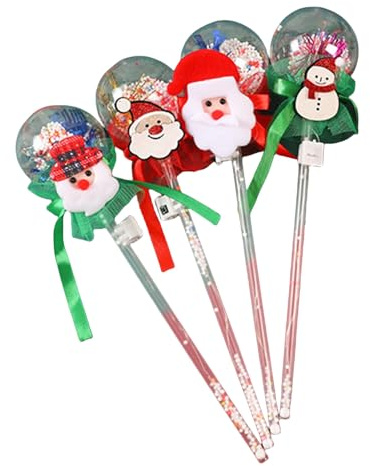FANSHINUO Leuchtstäbe für Weihnachtsfeiern, Sterne, blinkende Kugeln, für Altersgruppen, Partyzubehör, alle Altersgruppen, blinkende Gadgets, 4 Stück