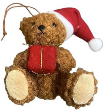 Christmas Tree Ornaments Plush Bear Pendant Hanging Ornament For Indoor Outdoor Holiday Party Decorations Christmas Tree Decoration Plush Bear Pendant Party Supplies Desktop Ornaments