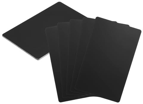 sourcing map 10pcs Metal Business Cards Blanks 3.4 x 2.1 x 0.01 Aluminum Laser Engraving Blank Name Custom Card CNC Engraving Sheets for House Office DIY Gift Plate Invitations, Matte Black