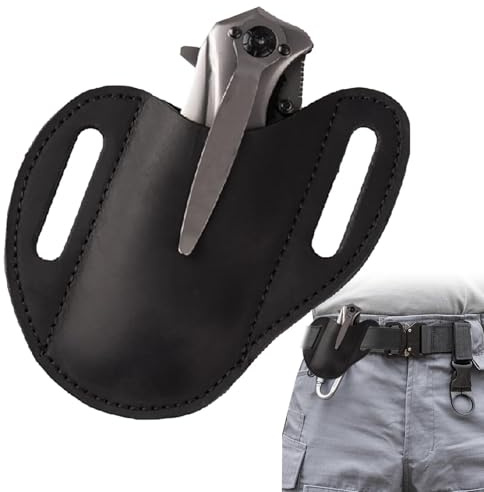 Filina Folding Knives - PU Pocket Holder/Caregiver With Belt Clip, Leather Organizer Sheath | Suitable For Men, Most Pocket Knives,