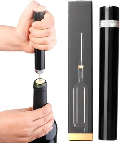 Sacacorchos de aire a presión, abridor de botellas de vino portátil de bolsillo para viajes, resistente al corcho y fácil de usar.