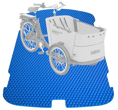 EVA Drive Premium Schutzmatte für Babboe Curve | Lastenrad Fußmatten Teppiche | Lastenrad Zubehör | ohne Einfassung | Farbe Blau