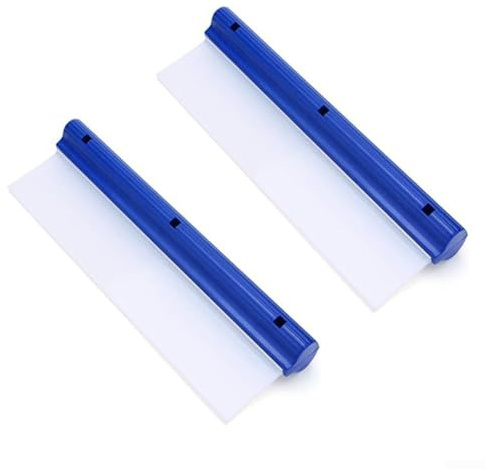 2 limpiaparabrisas de silicona para vidrio de coche, asas ergonómicas para un uso cómodo, diseño flexible que se adapta a superficies curvas para una eliminación eficaz del agua