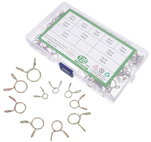 iplusmile 400pezzi Fascette Stringitubo in Metallo Rivestimento in Zinco Assortimento di Dimensioni per Tubi Acqua Carburante Fascette Molla per Tubi Flessibili Kit di Scatola