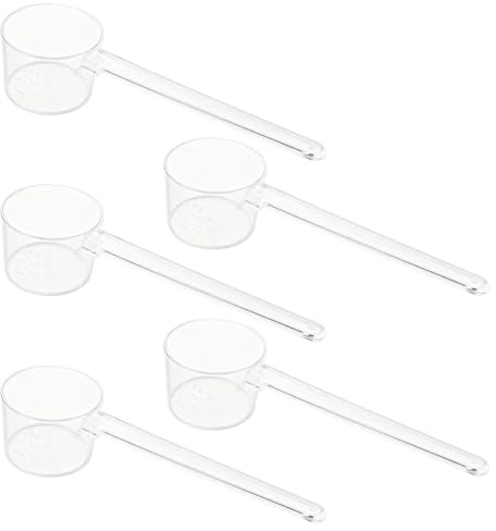 5 Pièces Transparentes Cuillères Doseuses, 5g Mesureur Protéine Poudre Café en Plastique, Cuillères à Mesurer avec Graduation, Réutilisables, pour Sec et Liquide