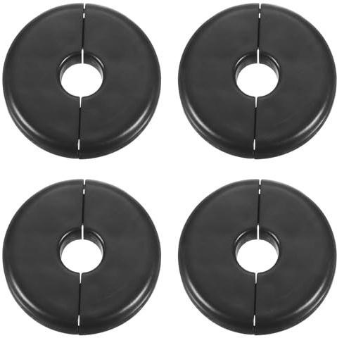4Pcs Wall Grommets for Cables, 0.39/10mm Od Pipe Wall Split Flange, Self-Adhesive Black Wall Hole Cover, ABS Escutcheon Round Plate for Water Pipe Bathroom Kitchen Decoration