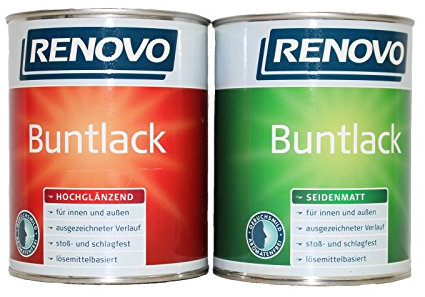 0,75L Renovo Kunstharzlack Buntlack Lack RAL 6005 moosgrün hochglänzend