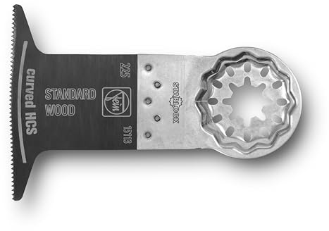 Fein 63502225240 E-Cut Standard-Sägeblatt curved 50x65mm | Bi-Metall-Verzahnung | für Holz, Gipskarton und Kunststoff | StarLock Werkzeugaufnahme | passend für alle gängigen Oszillierer | 10 Stück 1 V, Silber