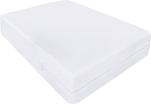 Utopia Bedding Premium Waterproof Mattress Encasement Double Bed (135 x 190 x 30 cm), Zippered Mattress Protector, Bed Bug and Dust Mite Proof Mattress Cover, White