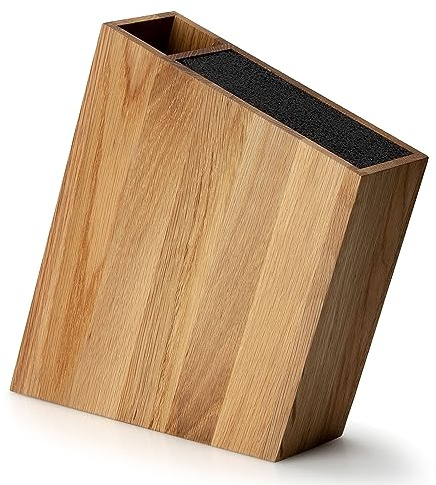 Continenta C4151 Messerblock mit Flexiblem Einsatz und Utensilienbehälter Schräg Eiche, Wood