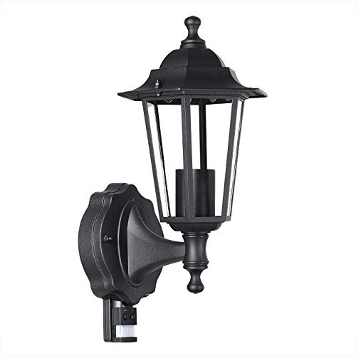 Monzana Lampada da Parete Krysante con Sensore di Moviemnto Lanterna Esterno Luce Giardino Faretto