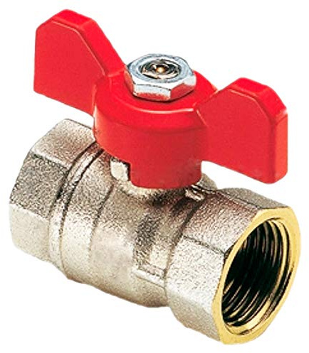 MegaHaustechnik Kugelhahn aus Messing, 1“ IG x IG, roter Flügelgriff, 1 Zoll Innengewinde beidseitig DN25, Trinkwasser geeignet, Druck 30 Bar, Absperrhahn Absperrventil