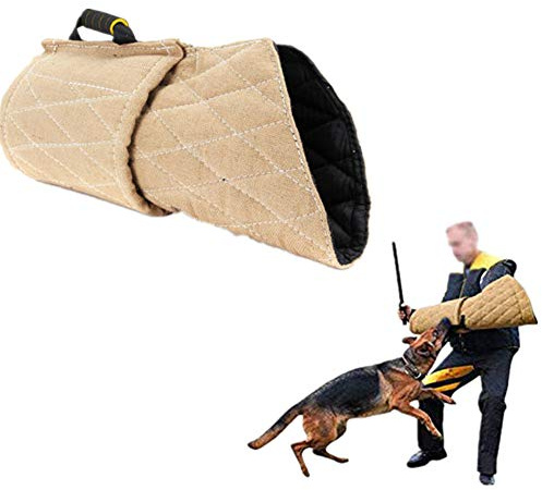 Maniche Protettive Iuta da Addestramento per CaneManicotto Cane Morso di Cane Manica Morbido Morso Manicotto di Protezione Yellow