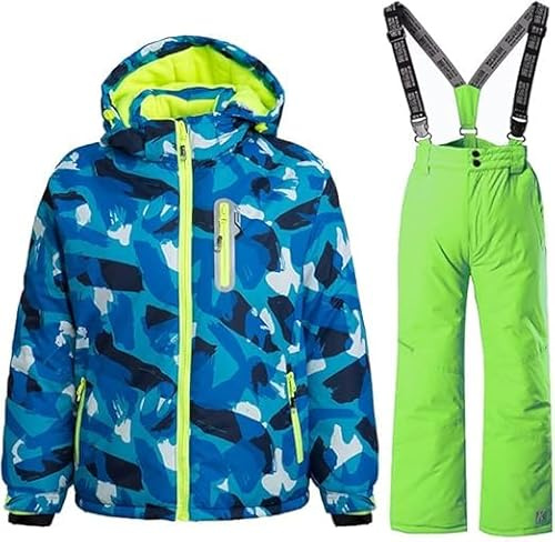 HOTIAN Boys Ski Jacket Snow Jacket Pants Suits Windproof Waterproof Winter Coats,Style 23,10