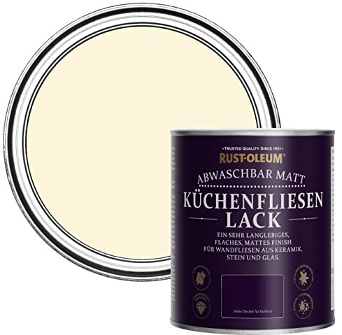 Rust-Oleum Cream water resistant Kitchen Tile Paint in Matt Finish - Clotted Cream 750ml