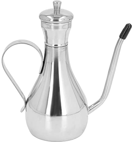 Dispensador de botellas de aceite de oliva inoxidable 304, botella de dispensador de aceite para cocina, botella de acero de aceite de oliva, olla de vinagre de cocina para el hogar, botella(500ML)