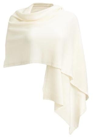 Embouro Châle 100% Cachemire Pashmina pour Femmes, Echarpe Tricotée en Cachemire pur pour l'hiver (Blanc)