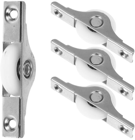 OSALADI 4Pcs Silver Door Track Roller for Home | Smooth Rolling, Load Bearing, Easy Install, Durable Metal for Wardrobe & Window, 2 Inches