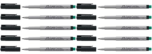Faber-Castell 205010 - Marker Multimark 152499 S, non-permanent, schwarz, 5 Stück (Packung mit 2)