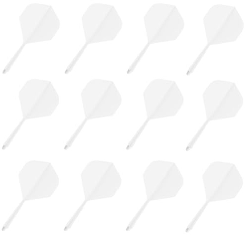 YIEUR 12 Stück Dart Flights mit Schäfte stabil weiß, 75mm Kunststoff Standard Dart Zubehör für Darts Dartpfeil Spiel(weiß)