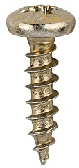 Pan Round Head Classic Professional Multipurpose Screws Pozi Woodscrew Yellow 16-50mm (Pack of 20, 50, 100, 200, 500) (50, 4x16mm)