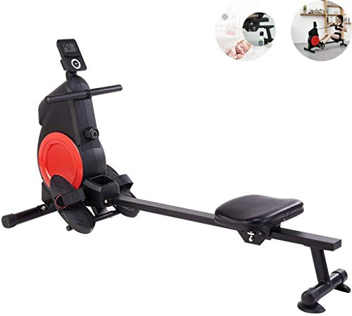 Faltbares Rudergerät, magnetisch gesteuertes leises Rudergerät, Heim-Aerobic, Fitness, Rudern, Fitnessgeräte, simulierter Wasserwiderstand (schwarz, 165 x 85 cm)