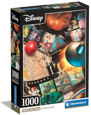 Clementoni Jigsaw Puzzle Disney Classic Movies 1000 Pieces - Puzzle For Adults 14-99 Years, Poster Included, Gift For Men/Women, Made In Italy, 39810