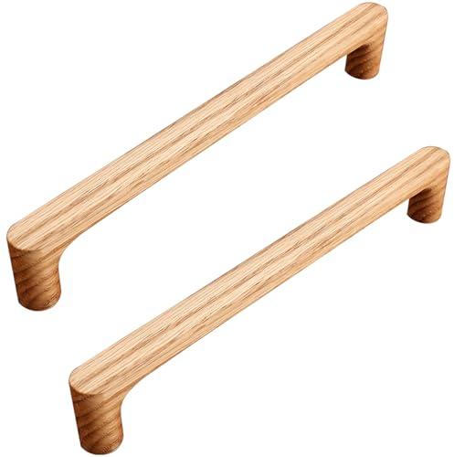 SZLXJMFL Kleiderschrank Holzgriffe, 2 Stück Moderne Möbel- Garderobengriffe Lackierte Oberfläche Gesamtlänge: 33/144/208 mm, für Schränke Schubladen Wohndekoration mit Schrauben-208mm/8.2in