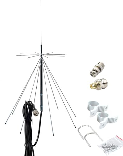 Discone Antennas D3000N/ Scanner Antenna/CB UHF VHF Antennas 25-3000MHz for Scanner SDR Radio, Receive Transmit HF VHF UHF MW SW HF AIR FM FRS GMRS, 10meters cable