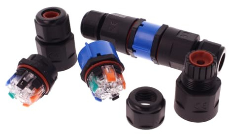 2 Manicotto di Collegamento IP68, Scatola di Giunzione Impermeabile, Morsetti Collegamento Veloce Senza Viti, Da 0,5 a 2.5 mm² Fino a 450V 16A (Forma I 5P Separabile)