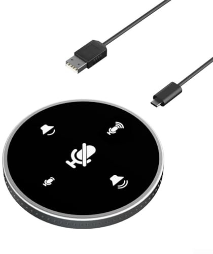 SPORTARC Microfono USB da tavolo per conferenze, conferenze, con altoparlante integrato, cavo USB, suono chiaro, design portatile