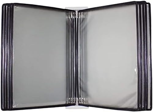 Büro-Wand-Organizer, Dokumentenhalter A4 Schwarz mit 10 Paneelen und 20 Taschen (PVC+Metall) 35 * 24 * 8CM(Color:A)