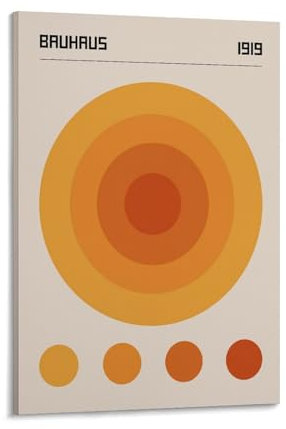 Bauhaus-Ausstellungsposter, Bauhaus-geometrische Kreise, Kunstdruck, 2 Kunstwerke auf Leinwand, Wandkunstdrucke, moderne Dekoration, 20 x 30 cm
