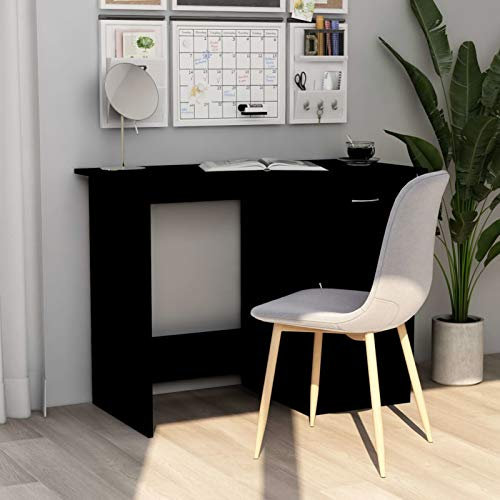 LAPOOH Schreibtisch Schwarz 100x50x76 cm Holzwerkstoff, Gaming Tisch, Computertisch, Computer Desk, Office Table, Bürotisch, Arbeitstisch, Nähtisch, Pc Tisch - 801081