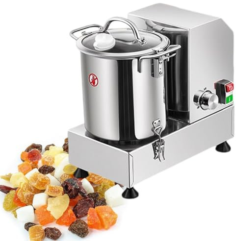 Robot Culinaire éLectrique 6L/9L/15L, Hachoir à Aliments En Acier Inoxydable, Hachoir à Viande éLectrique 1200/1800W, Coupe-LéGumes, Coupe-Arachides,6L