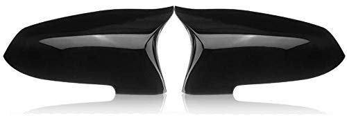 Auto Spiegelkappen,Rückspiegelkappen 1pair Autospiegelabdeckungen Seite Rückseite Autospiegel Cover Cap Passend Für BMW 5 6 7 Serie F10 F18 F16 F06 F07 F12 F13 F01 2014 2015 2016 2016(Noir)