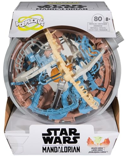 Perplexus – Star Wars, The Mandalorian, 3D-Kugellabyrinth mit 80 Hindernissen aus dem Star Wars Universum, mit Drehknopf, interaktives Spielzeug, für Kinder ab 8 Jahren, Fan-Artikel