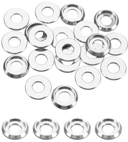 sourcing map Arandelas avellanadas de copa cónica M5, diámetro del agujero de 5 mm, juntas de aluminio para tornillo RC/FPV/PC/Drone/accesorios mecánicos, piezas de modelo, paquete de 20 unidades