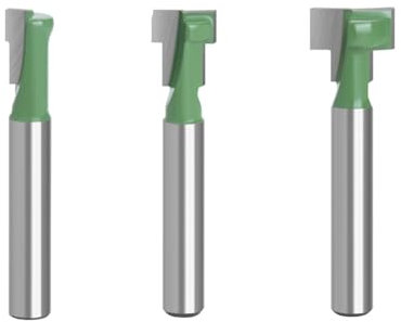 1/3 pièces 1/4 tige 6,35 mm fraise à rainurer en T ensemble de fraises à tête hexagonale for trou de clé fraise à rainurer en T for le travail du bois(6.35mm Shank,3pcs set)