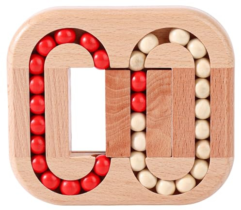 Lyreh Rotierendes Magic Bean Puzzle, Rotierender Magic Bean Würfel Spinner-Zauberspielzeug Holz-Denkspiel Sensorikspiel für Kinder und Erwachsene