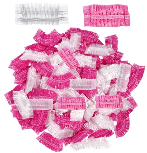 200 Pack Disposable Ear Covers for Shower – Waterproof Elastic Ear Protector Caps for Hair Coloring, Showering, Spa, Tattoo, Salon Use, Clear Plastic Ear Shields for Hygiene and Protection