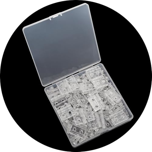 Adyoney 20 Pcs 24mmx32mm / 0.94 x 1.26 Clear Mini Hinges, 1 Inch Acrylic Transparent Folding Hinge with Acrylic Hinge Pin and Holes for Jewelry Box, Box Handicrafts, with Screws