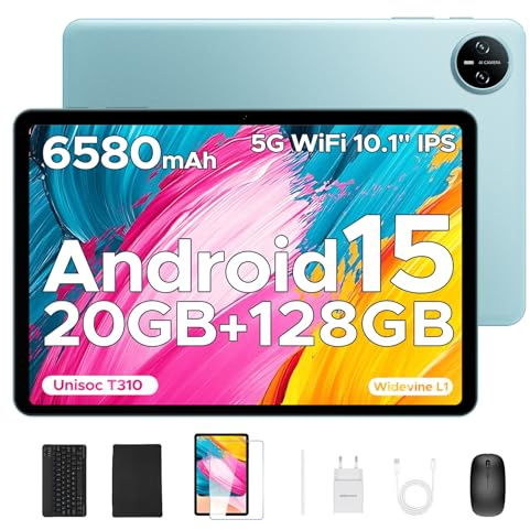 DOOGEE Tab A9 Pro Android 15 Tablette avec Clavier, 10 Pouces 20GB+128GB/2TB Batterie 6580mAh, Tablette Tactile Unisoc T310 Octa-Core Tablette Gaming, 8MP+5MP WiFi 2.4G 5G Bluetooth