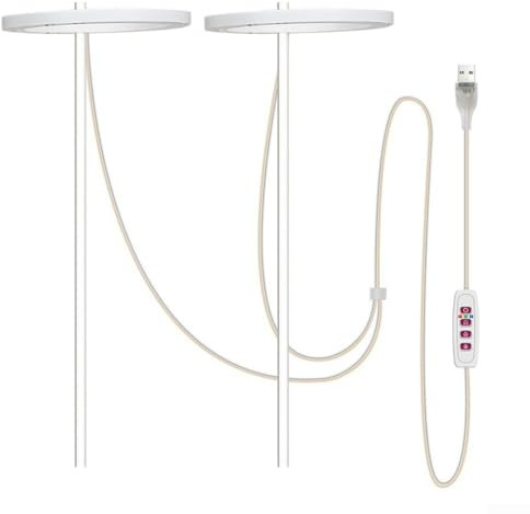 Yuanpgky Dimmbares Wachstumslicht-Set für Pflanzen, Vollspektrum-LED-Pflanzenwachstumslicht mit 5-stufiger Dimmung und Timer, 360° für Ringdesign für Indoor-Hydrokultur, kompatibel (5)