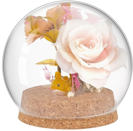 EYRMQWJPC Cloche en Verre Transparent, Cloche en Verre avec Socle, Globe de présentation 9, x,2 cm