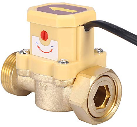 Cocoarm Commutation Automatique de Débit, Capteur de Débit D'Eau Interrupteur 220V Filetage G3/4-G3/4 avec Sensibilité Réglable pour Pompe à Basse Pression Chauffage Solaire de L'Eau