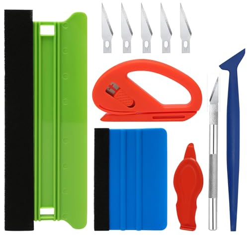 11 Pcs Vinyl Wrap Tool Kit, Window Tint Tools for Car, Glass Film and Wallpaper Smoothing, Vinyl Film Installation Set